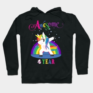 4th Birthday Unicorn Hoodie